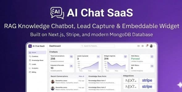 Al Chat SaaS - Embeddable AI Chat Builder | Next.js & MongoDB | SaaS