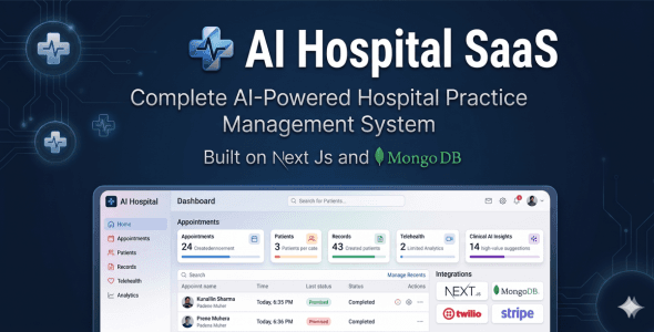 AI Hospital SaaS - Complete AI Powered Healthcare / Hospital Management System (HMS) | Node JS | SaaS